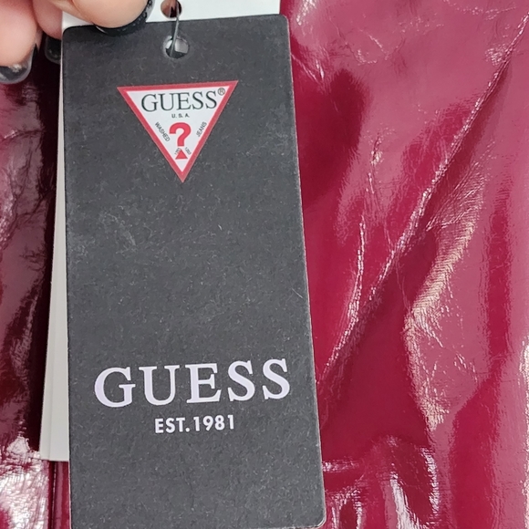 Guess NWT! Burgundy faux leather pants, size S - Picture 4 of 16